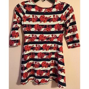 Basic Editions blue pink floral dress size large 10-12